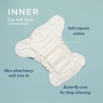 Esembly Cloth Diaper Inner, Trim-Fitting, Certified Organic Cotton, Reusable and Absorbent Leak-Proof Diapers with Snap Closure for Eco-Friendly Diapering, 3-Pack Size 2 (18-35lbs) - Image 3